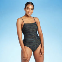 Load image into Gallery viewer, Women&#39;s Straight Neck Cinch Back Modern One Piece Swimsuit
