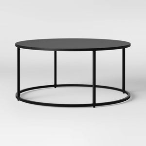 Glasgow Round Metal Coffee Table Black 7106