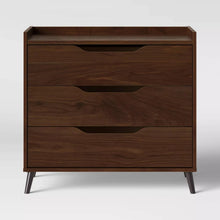 Load image into Gallery viewer, 3 Drawer Modern Gallery Dresser Walnut Brown - Room Essentials™ 1184AH
