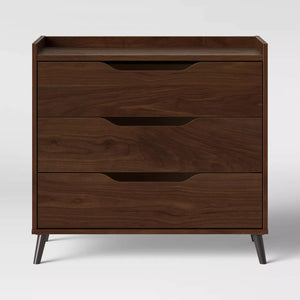 3 Drawer Modern Gallery Dresser Walnut Brown - Room Essentials™ 1184AH