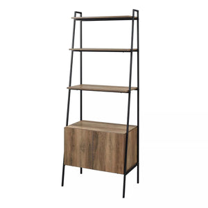 72" Marie Open Shelf and Closed Storage Ladder Bookcase - Saracina Home 506AH