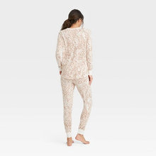 Load image into Gallery viewer, Women's Leopard Print Cozy Long Sleeve Top and Leggings Pajama Set
