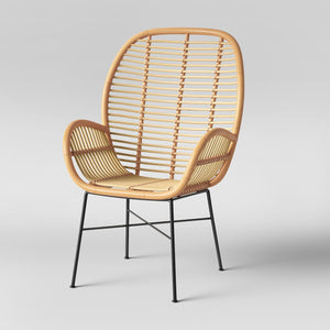 Lily Rattan Arm Chair with Metal Legs 2018