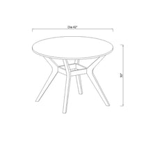 Load image into Gallery viewer, 42&quot; Emmond Mid-Century Modern Round Dining Table 630AH
