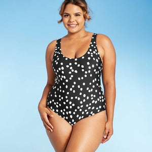 Women's Over the Shoulder Dot Modern One Piece Swimsuit