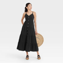 Load image into Gallery viewer, Women's Sleeveless Button-Front Tiered Dress
