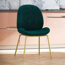 Load image into Gallery viewer, Astor Velvet Upholstered Dining Chair with Brass Metal Legs 7345
