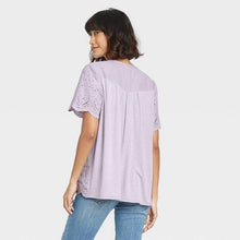 Load image into Gallery viewer, Women's Short Sleeve Eyelet Top
