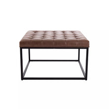 Load image into Gallery viewer, 28&quot; Square Button Tufted Metal Ottoman - WOVENBYRD 1774AH
