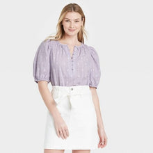 Load image into Gallery viewer, Women&#39;s Puff Elbow Sleeve Button-Down Blouse
