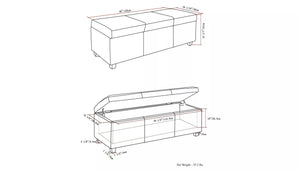 48" Franklin Storage Ottoman Bench - WyndenHall MRM839