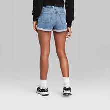 Load image into Gallery viewer, Women&#39;s High-Rise Rolled Cuff Jean Shorts
