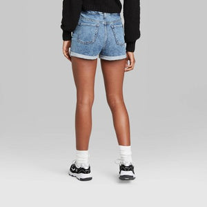 Women's High-Rise Rolled Cuff Jean Shorts