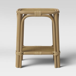 Square Rattan Woven Top Accent Table Natural Brown #9192