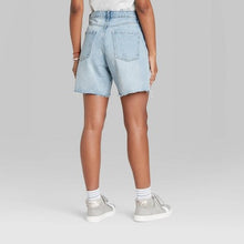 Load image into Gallery viewer, Women&#39;s High-Rise Bermuda Jean Shorts
