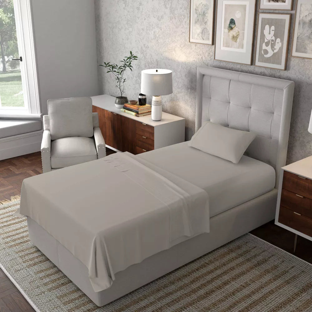 400 Thread Count Wrinkle Free Cotton Solid Sheet Set, Twin