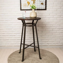 Load image into Gallery viewer, 41.25&quot; Steel Bar Table with Solid Elm Wood Top

