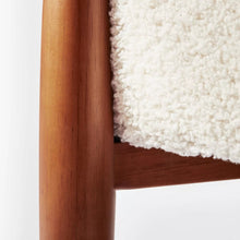 Load image into Gallery viewer, Elroy Sherpa Accent Chair with Wood Legs Cream
