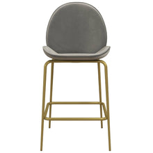 Load image into Gallery viewer, Astor Velvet Upholstered Counter Stool with Brass Metal Legs 7264
