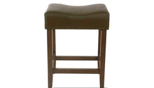 Load image into Gallery viewer, 24&quot; Expresso Rumford Saddle Counter Stool with Wood Leg 7369
