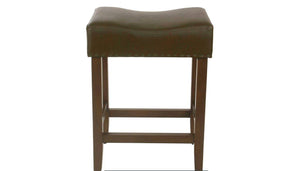 24" Expresso Rumford Saddle Counter Stool with Wood Leg 7369