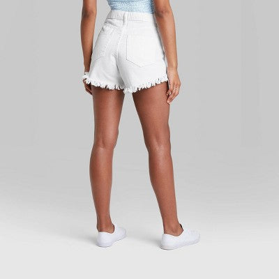Women's High-Rise Frayed Hem Jean Shorts