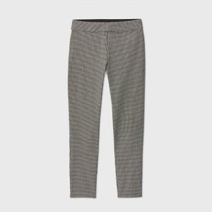 Women's Houndstooth Print High-Rise Skinny Ankle Pants