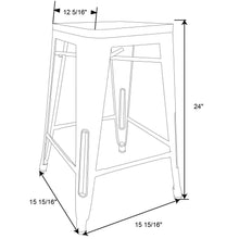 Load image into Gallery viewer, 24&quot; Hampden Industrial Wood Top Counter Height Barstool - Threshold™ MRM1859
