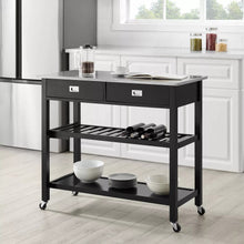 Load image into Gallery viewer, Chloe Stainless Steel Top Kitchen Island Cart - Crosley 2420CDR
