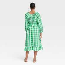 Load image into Gallery viewer, Women's Gingham Balloon Long Sleeve Dress
