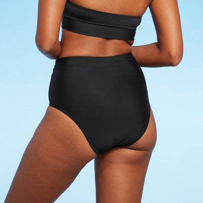 Women's High Waist Modern Bikini Bottom with Pocket