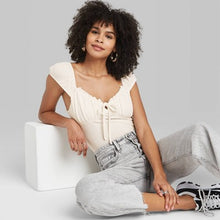 Load image into Gallery viewer, Women's Tie-Front Milkmaid Bodysuit

