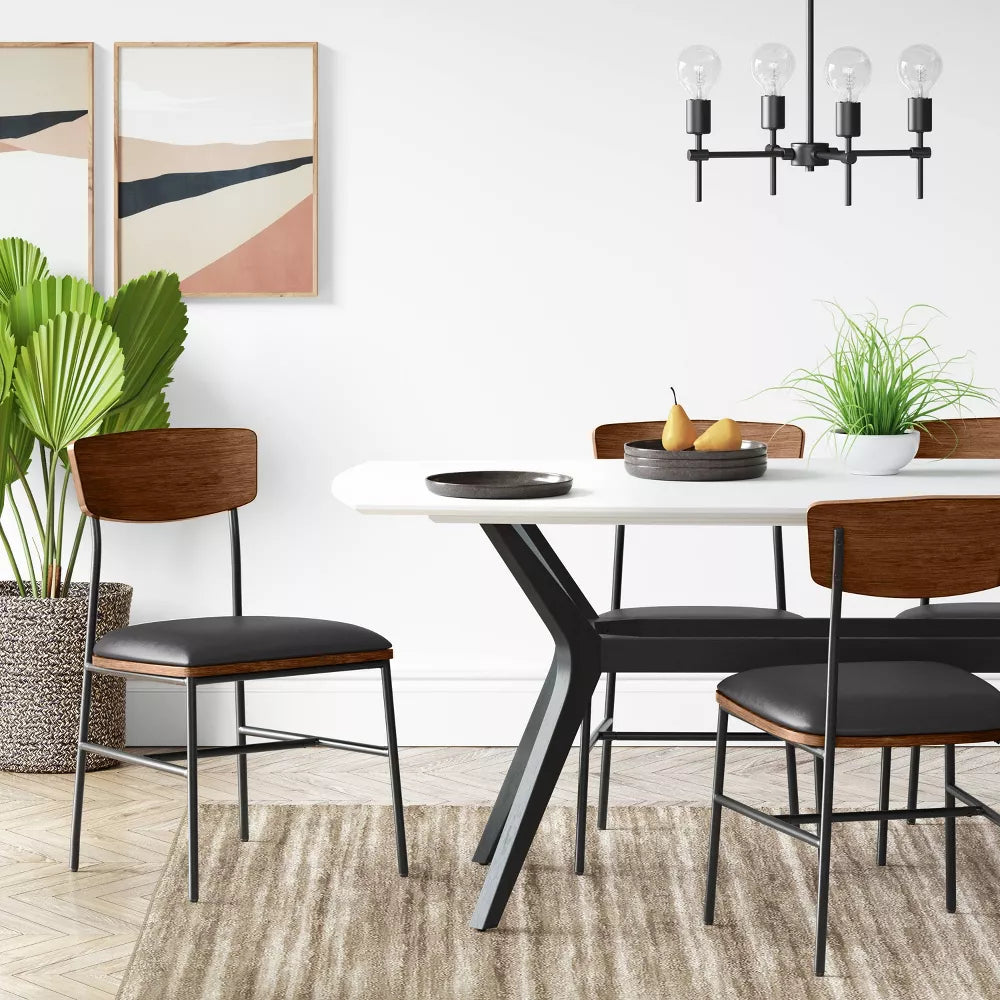 2pk Telstar Mid-Century Modern Mixed Material Dining Chair
