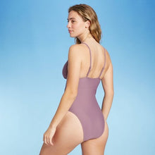 Load image into Gallery viewer, Women&#39;s Plunge Front Strappy Detail One Piece Swimsuit
