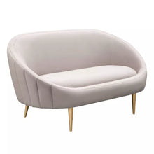 Load image into Gallery viewer, Razia Collection Channel Tufted Tub Loveseat in Pale Taupe
