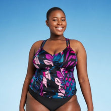 Load image into Gallery viewer, Women&#39;s Plus Size Double Strap Cinch-Front Detail Tankini Top
