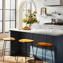 Load image into Gallery viewer, Metal Base Counter Height Stool with Wood Seat Brown - Threshold™ designed with Studio McGee 624AH

