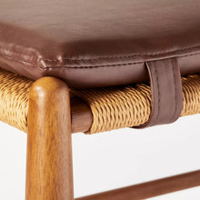 Load image into Gallery viewer, Layton Faux Leather Ottoman with Wood Frame Brown - Threshold™ designed with Studio McGee MRM1058

