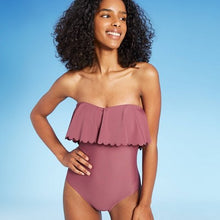 Load image into Gallery viewer, Women&#39;s Scalloped Flounce Medium Coverage One Piece Swimsuit
