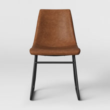 Load image into Gallery viewer, 32.7 Inches (H) x 18 Inches (W) x 23.5 Inches (D) Bowden Faux Leather and Metal Dining Chairs (Set of 2)
