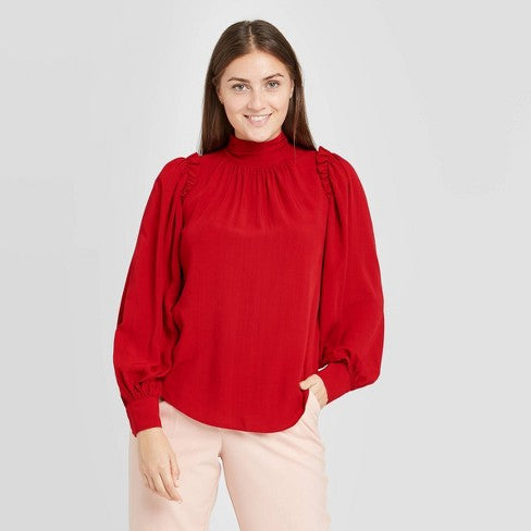 Women's Ruffle Long Sleeve Blouse