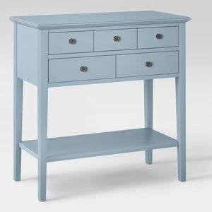 5 Drawer Console Table Acoustic Aqua 7329