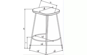 Metal Base Counter Height Stool with Wood Seat Brown - Threshold™ designed with Studio McGee 624AH