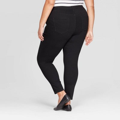Women's Plus Size Jeggings with Comfort Elastic Waist