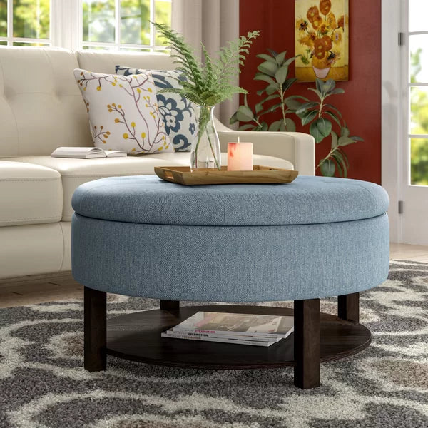 Gafna 36'' Wide Tufted Round Storage Ottoman with Storage