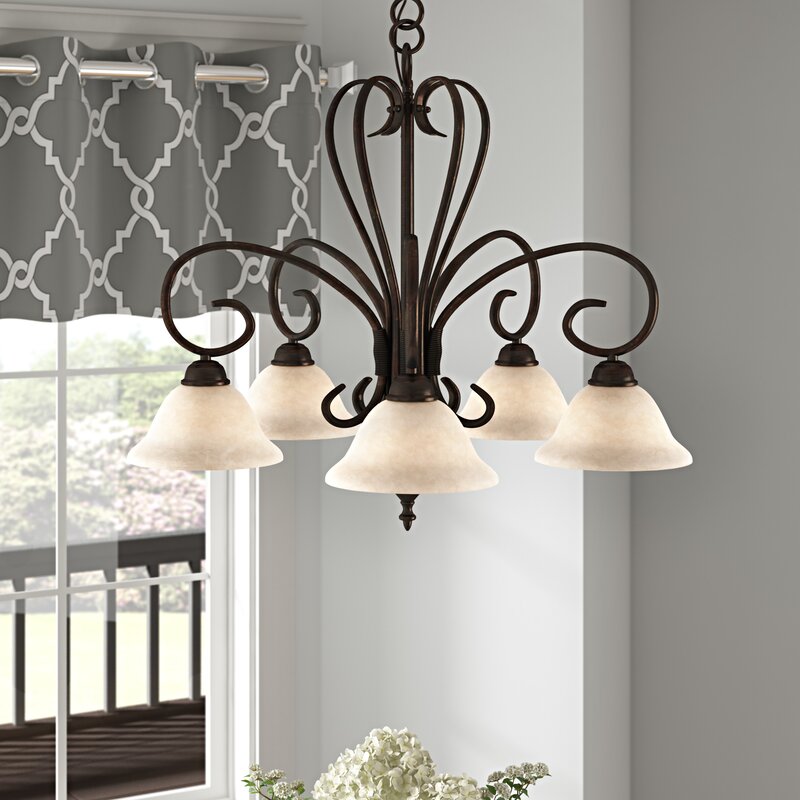 Gaines 5 - Light Shaded Classic Chandelier #CR1020