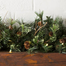 Load image into Gallery viewer, Galarza Mixed Country Pine Artificial Christmas Garland, 9&#39; x 12&quot; with Clear Lights
