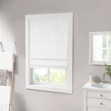 Load image into Gallery viewer, 23&quot;W x 64&quot;L White Galen Basketweave Room Darkening Roman Shade

