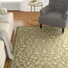Load image into Gallery viewer, Galena Floral Indoor / Outdoor Area Rug in Olive 8 x 11&#39;2&quot;

