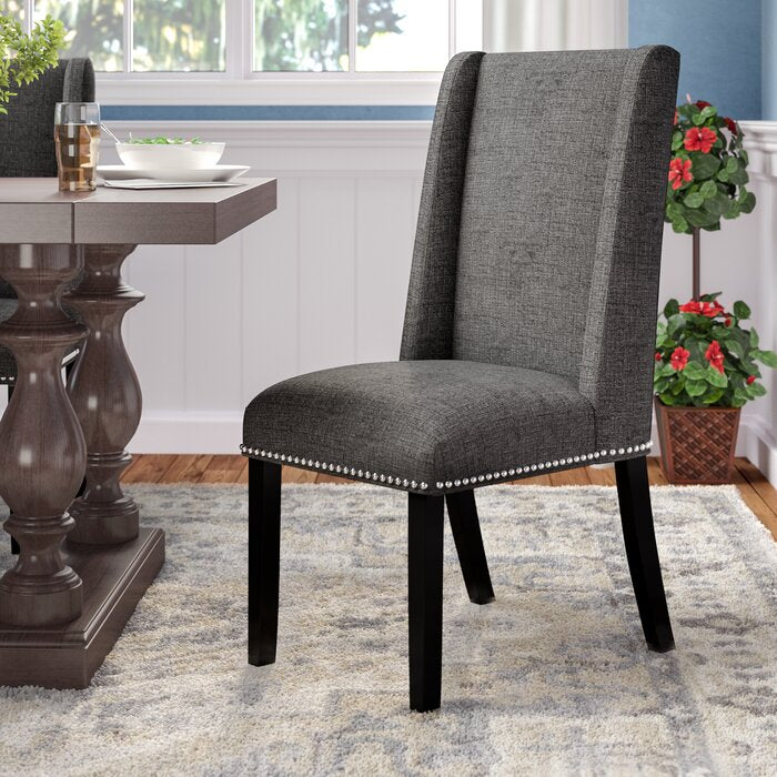 Single Galewood Wood Leg Upholstered Dining Chair Gray #1536HW